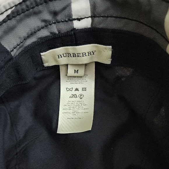 Burberry London plaid check nylon patent buckle accent hat M - Picture 4 of 7